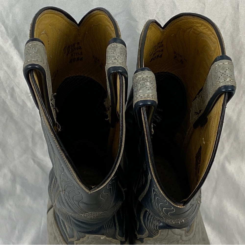 Tony Lama Men’s Gray Western Cowboy Boots Size 7 B Style 8086 - Picture 8 of 16